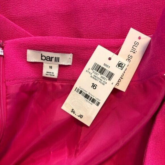 Bar III Women's Textured Hot Pink Crepe Pencil Mini Skirt NWT - Picture 7 of 7
